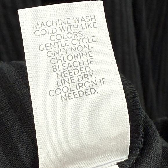 J. Jill Dress SZ Petite Medium Tiered Flounce Hem Midi Blk Gray Stripe Cotton - Picture 15 of 16